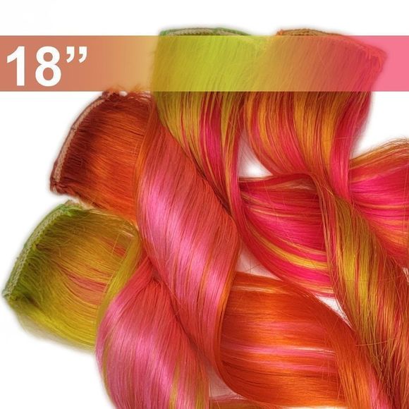 Best Neon Colored Real Human Hair Extensions Clip in Highlights
